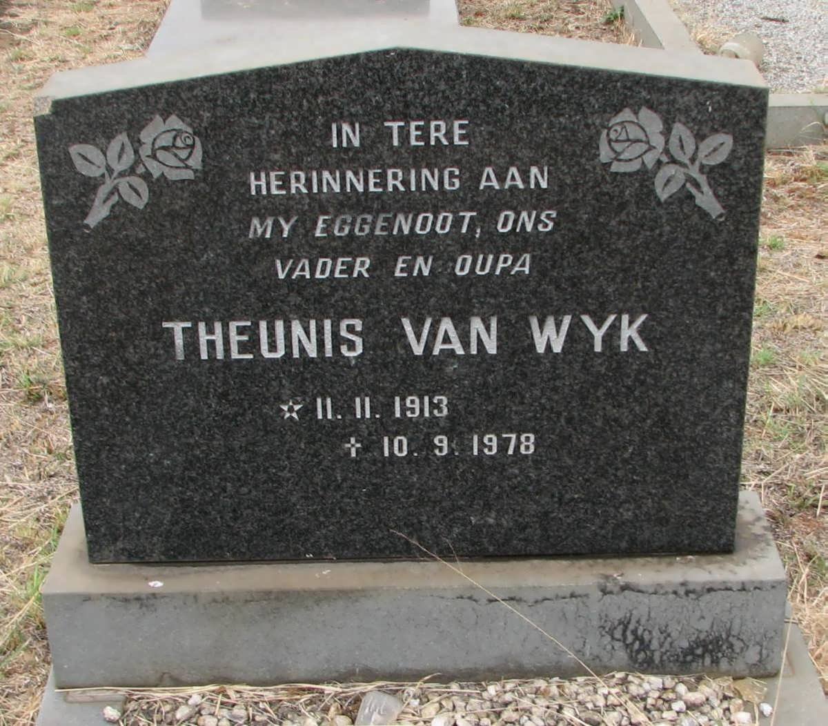 WYK Theunis, van 1913-1978