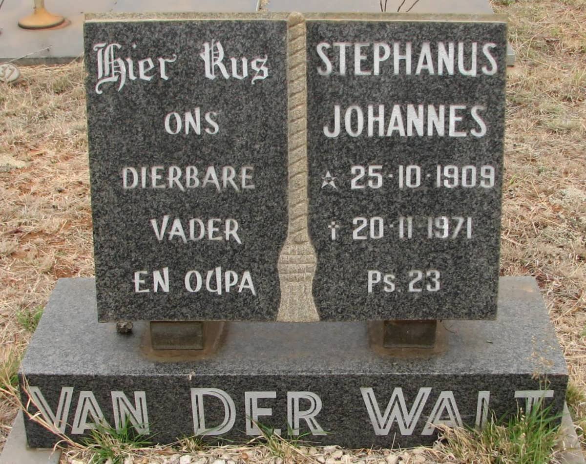 WALT Stephanus Johannes, van der 1909-1971