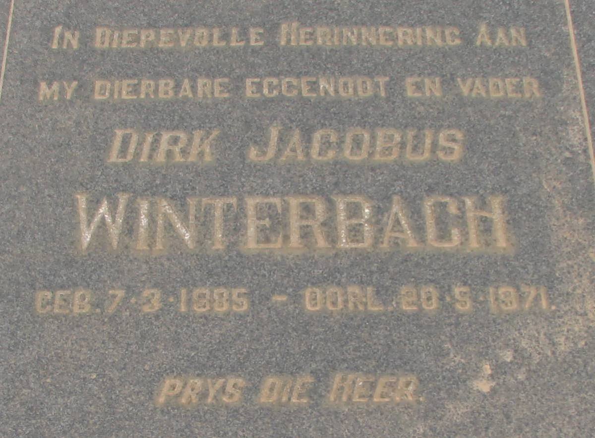 WINTERBACH Dirk Jacobus 1885-1971