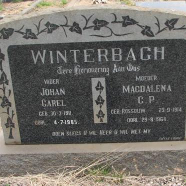 WINTERBACH Johan Carel 1911-1985 &amp; Magdalena C.P. ROSSOUW 1914-1964