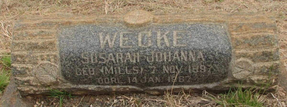 WECKE Susara Johanna nee MILLS 1897-1967