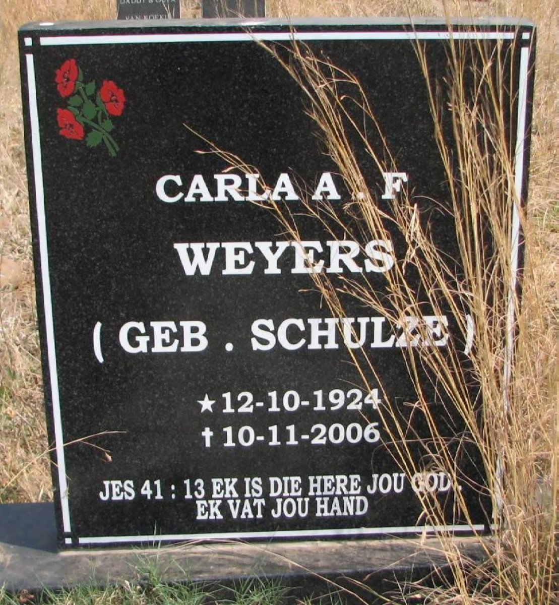 WEYERS Carla A.F. nee SCHULZE 1924-2006