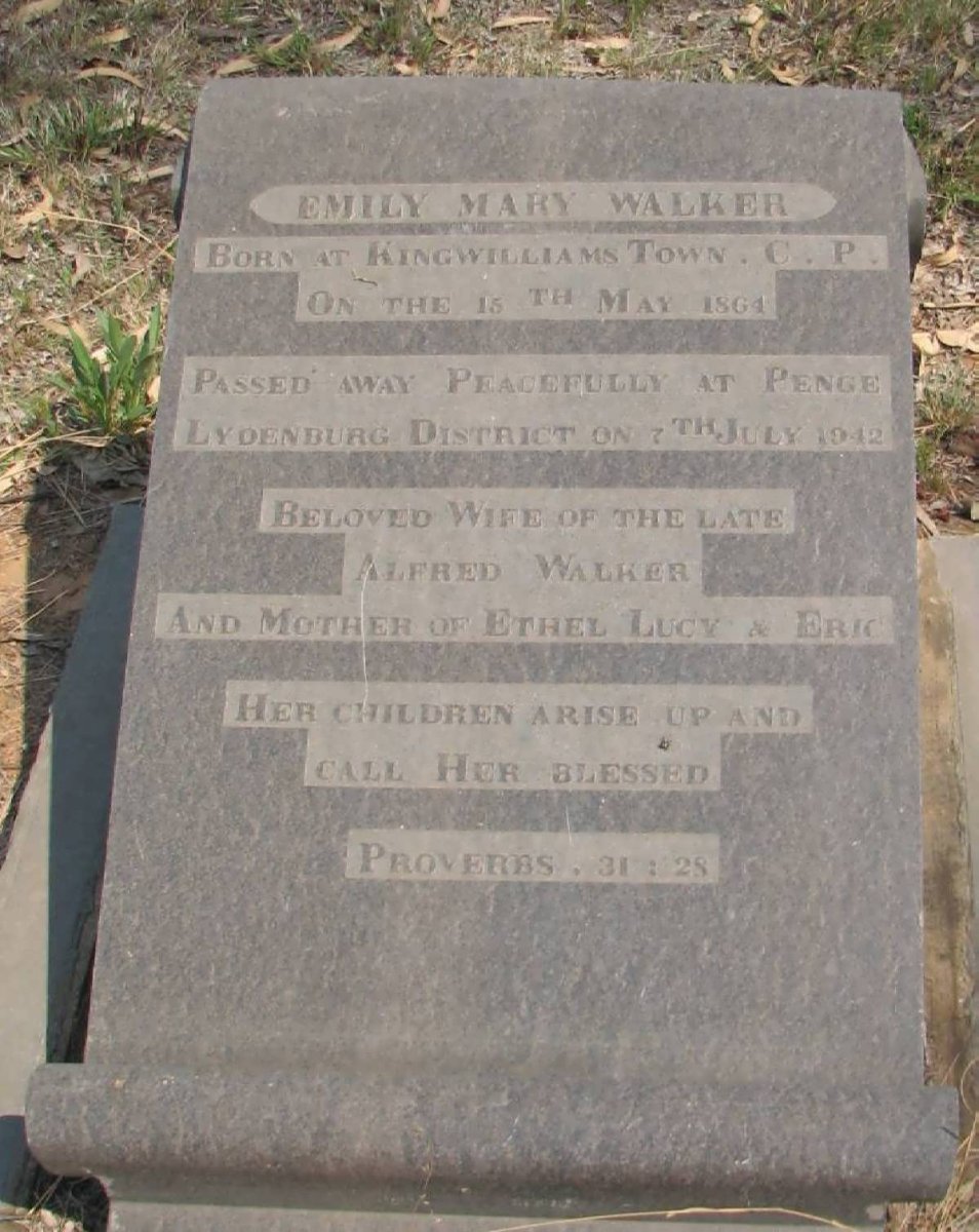WALKER Emily Mary 1864-1942