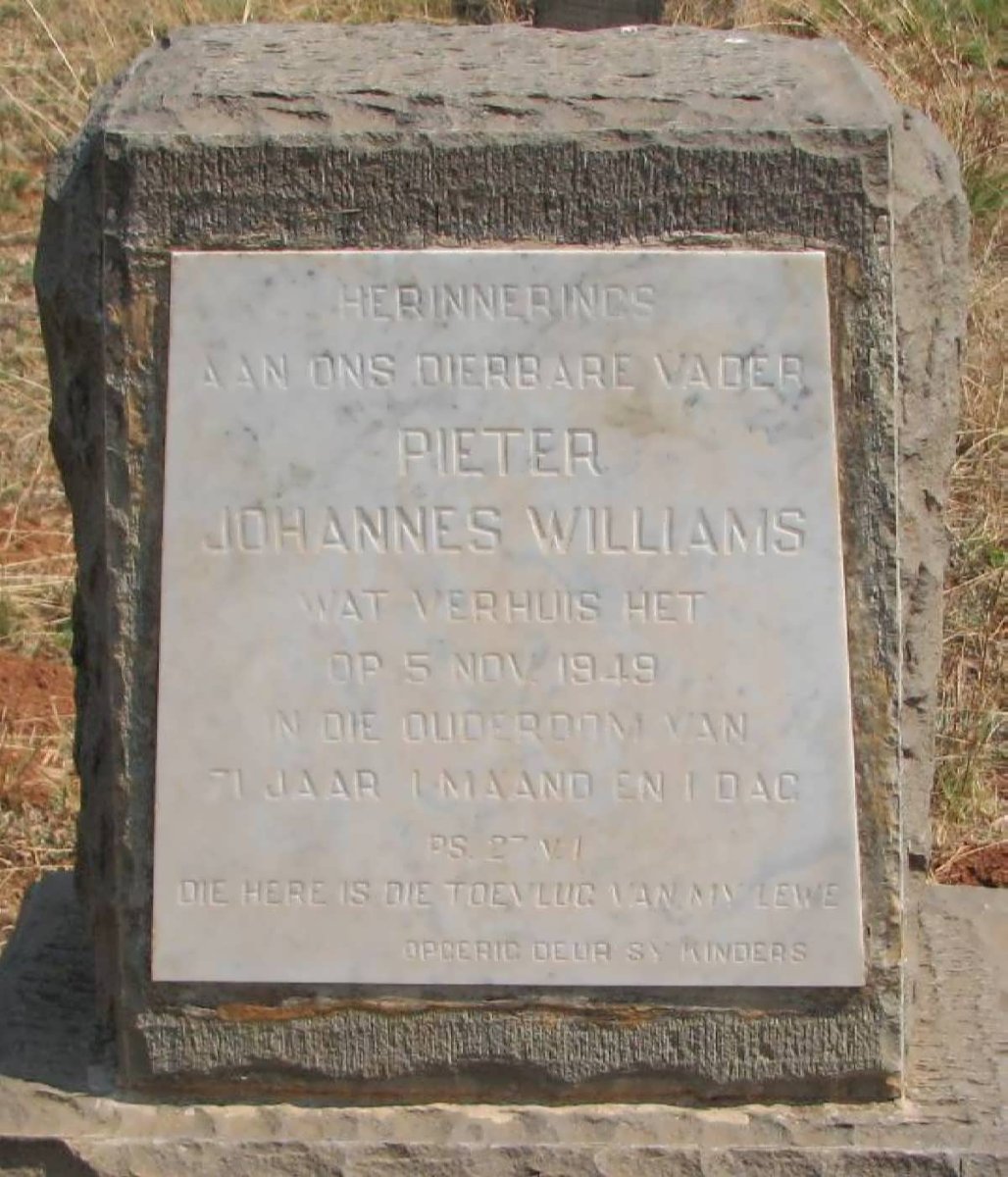 WILLIAMS Pieter Johannes -1949