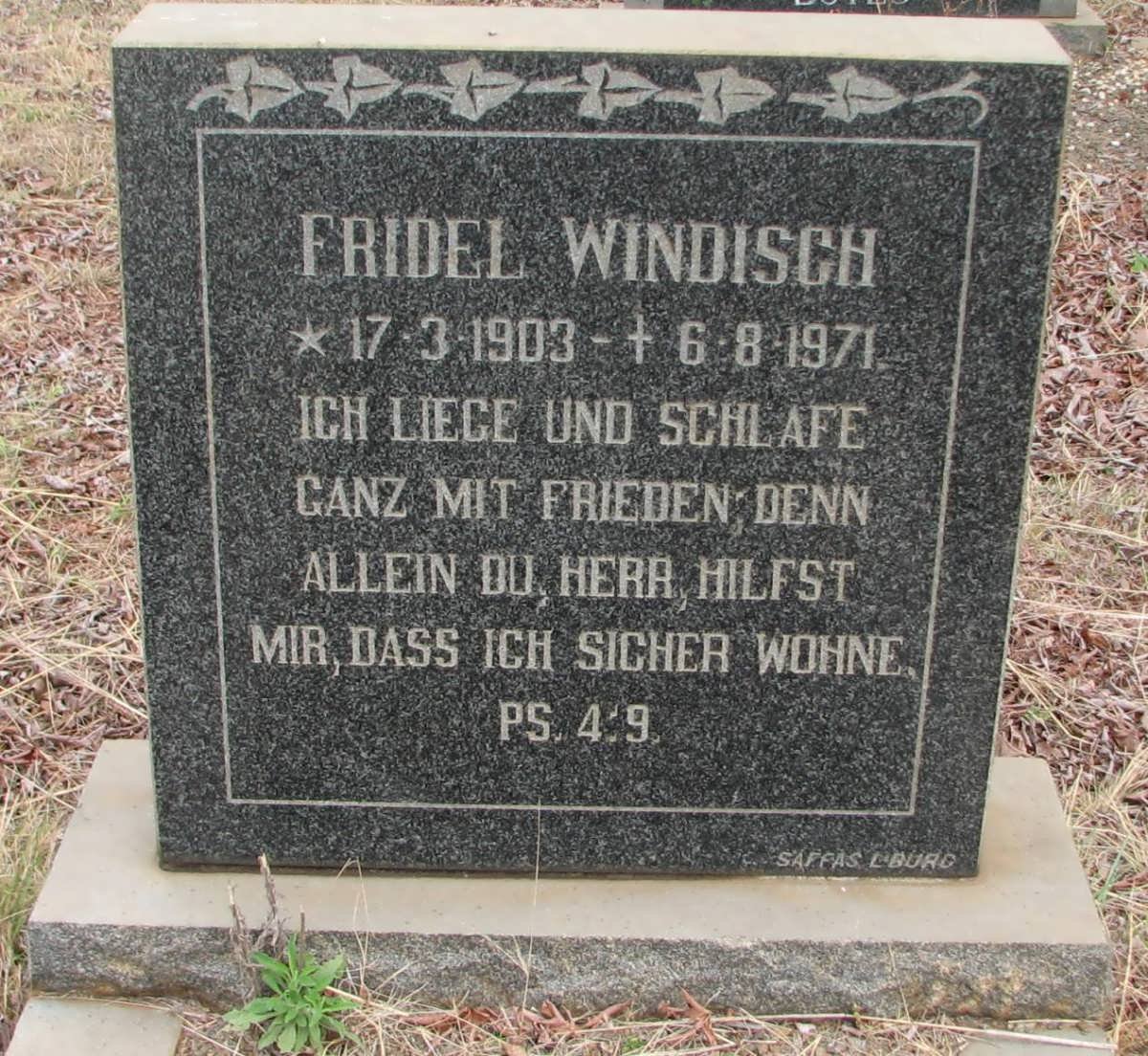 WINDISCH Fridel 1903-1971