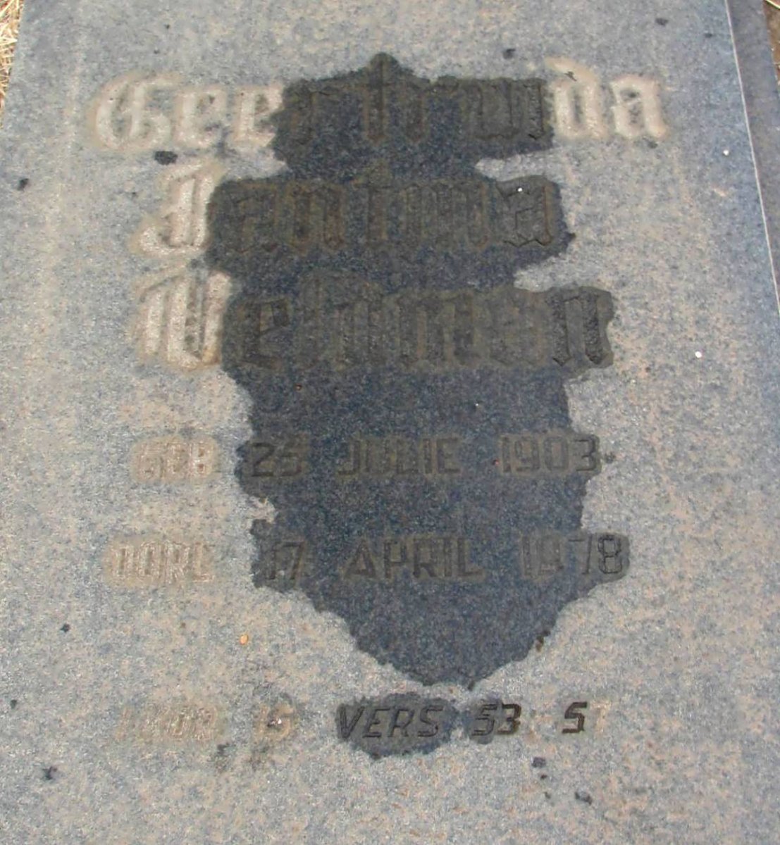 WELTMAN Gertruida Jantina 1903-1978