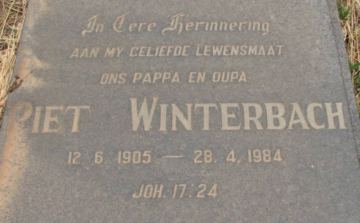 WINTERBACH Piet 1905-1984