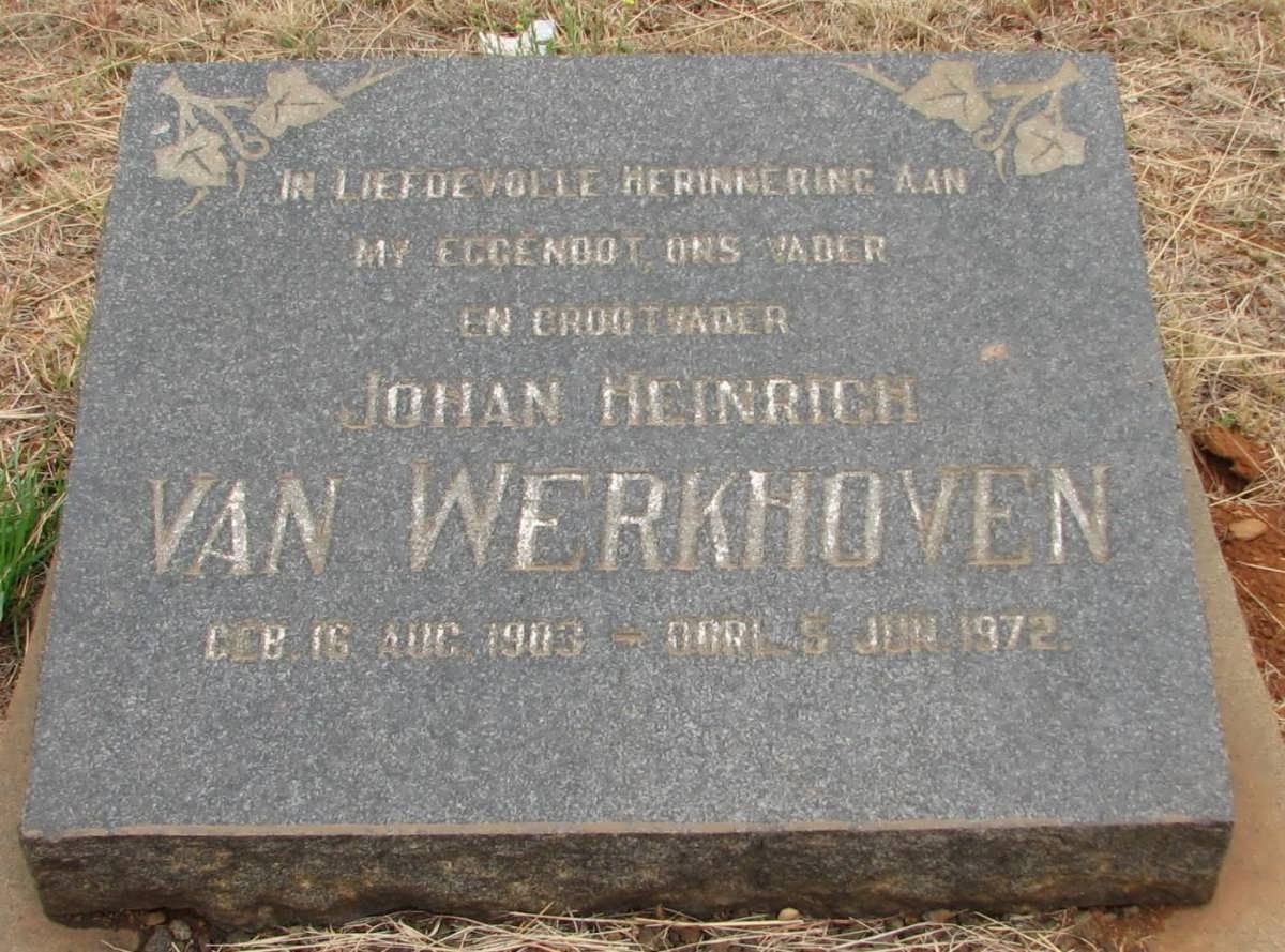 WERKHOVEN Johan Heinrich, van 1903-1972
