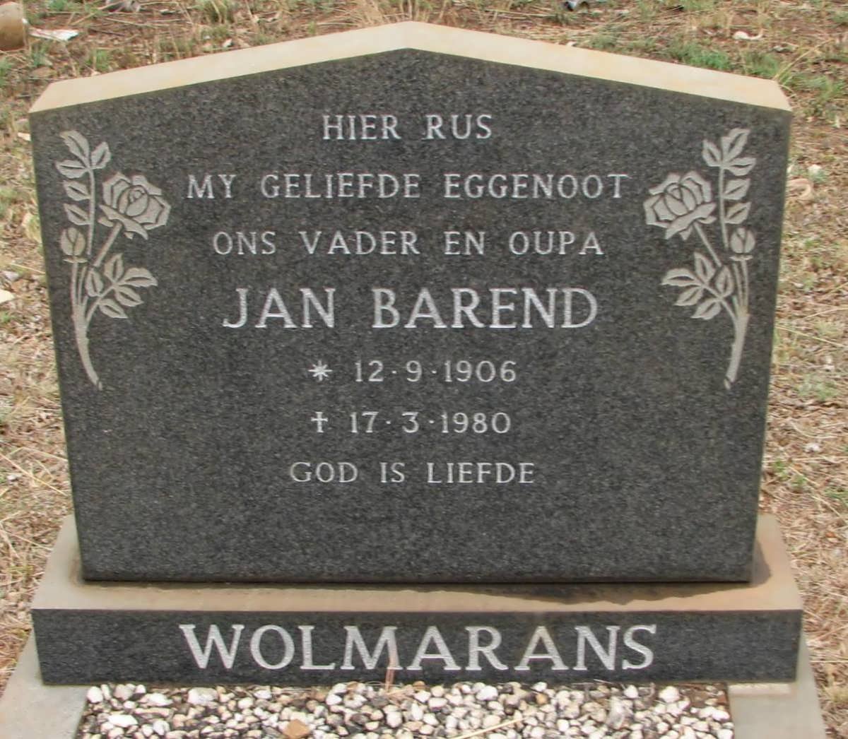 WOLMARANS Jan Barend 1906-1980