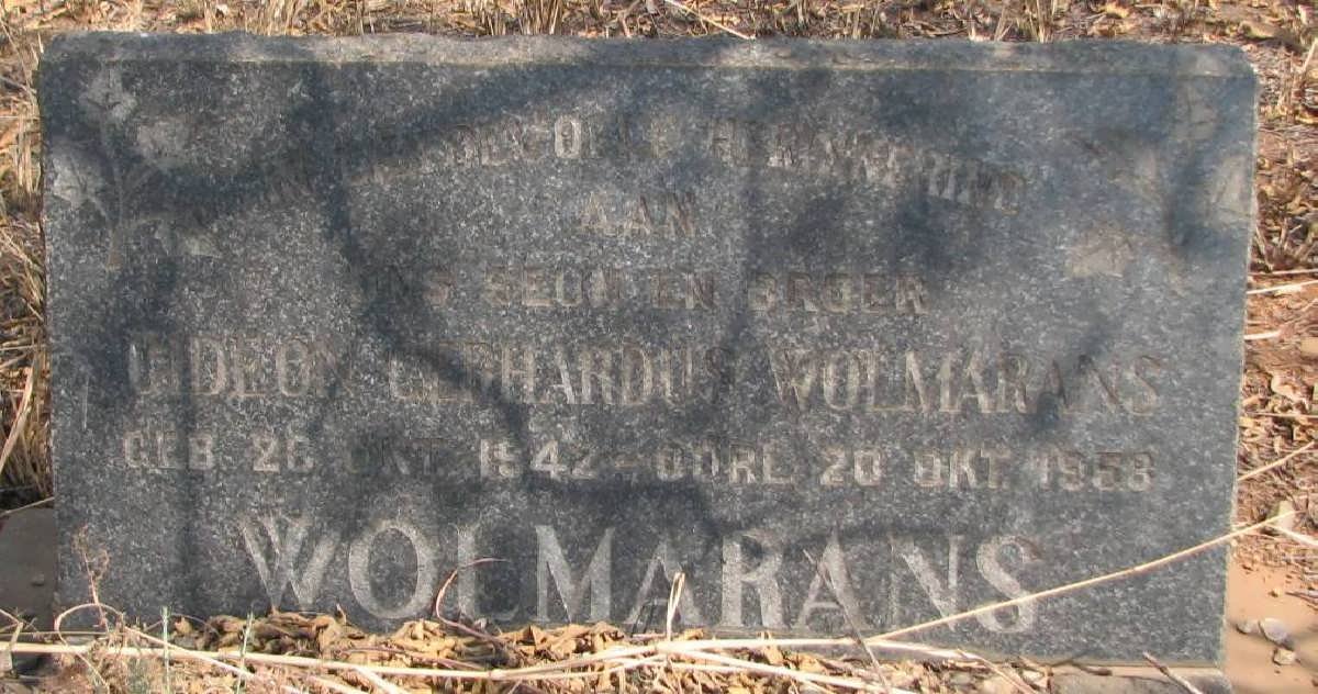 WOLMARANS Gideon Gerhardus 1942-1958