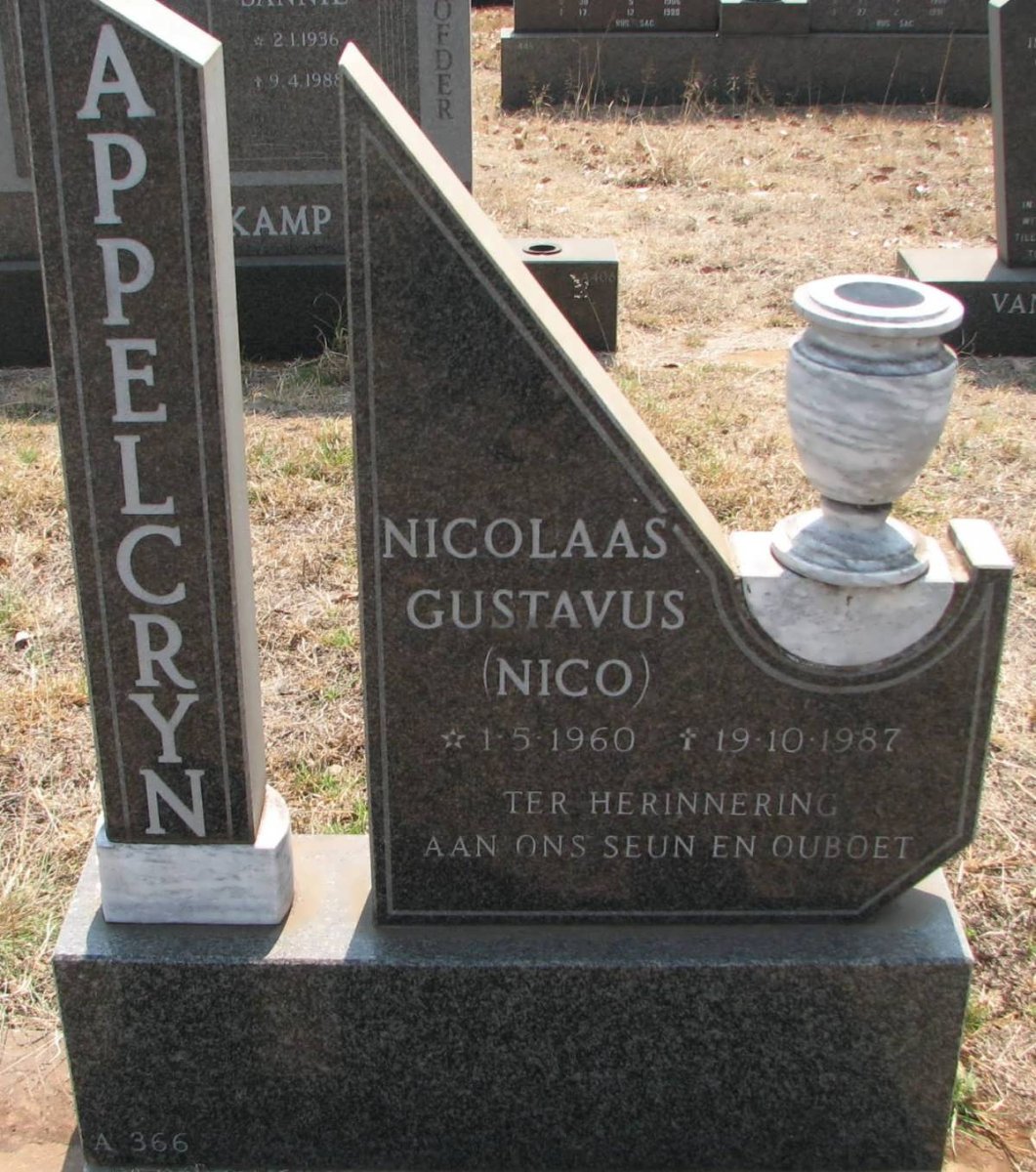 APPELCRYN Nicolaas Gustavus 1960-1987