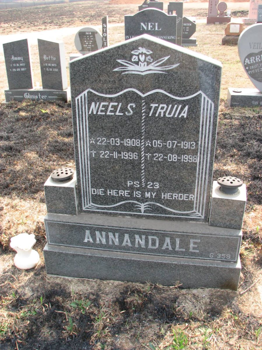 ANNANDALE Neels 1908-1996 &amp; Truia 1913-1998