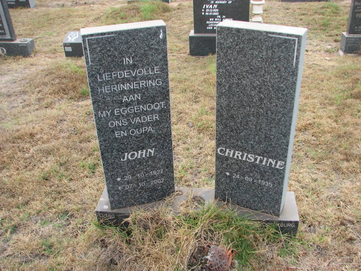 BEER John, de 1927-2002 &amp; Christine 1935-