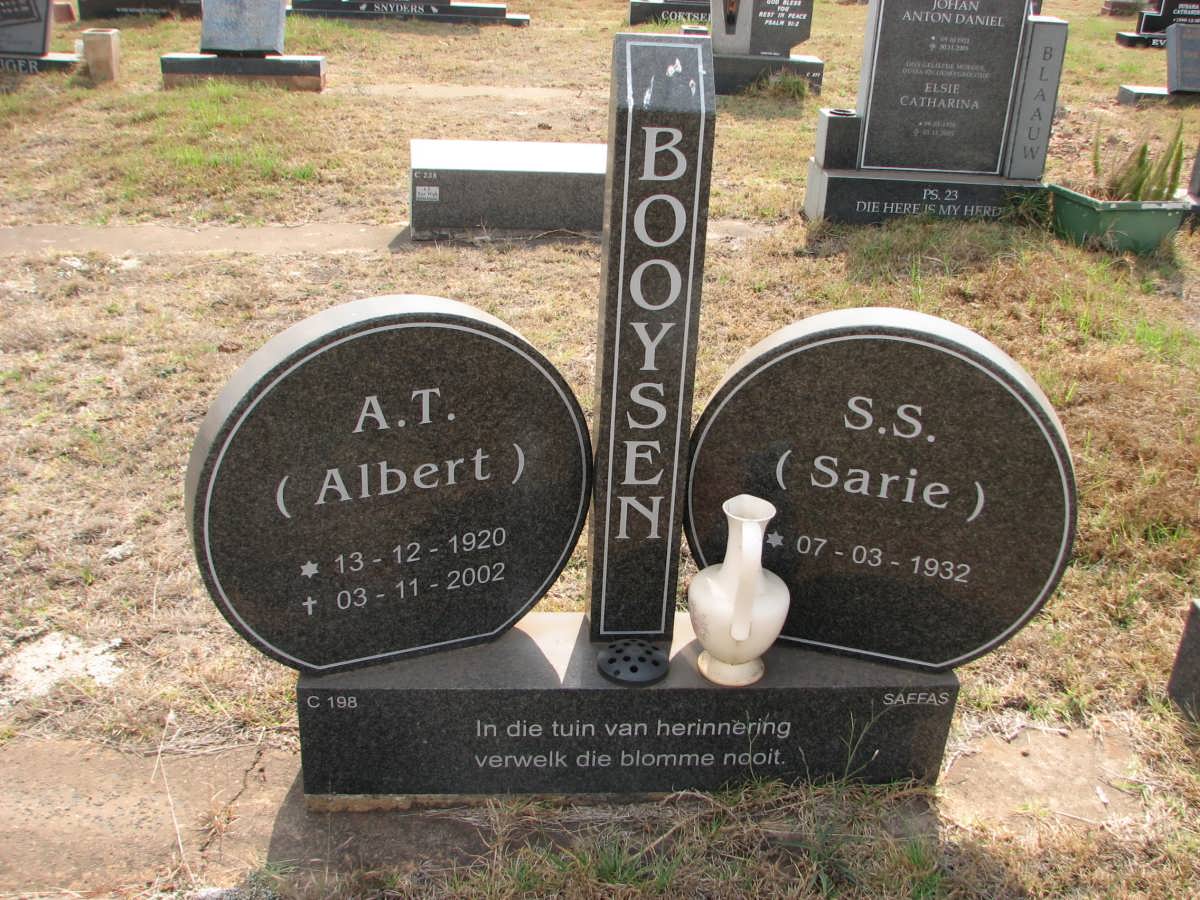 BOOYSEN A.T. 1920-2002 &amp; S.S. 1932-