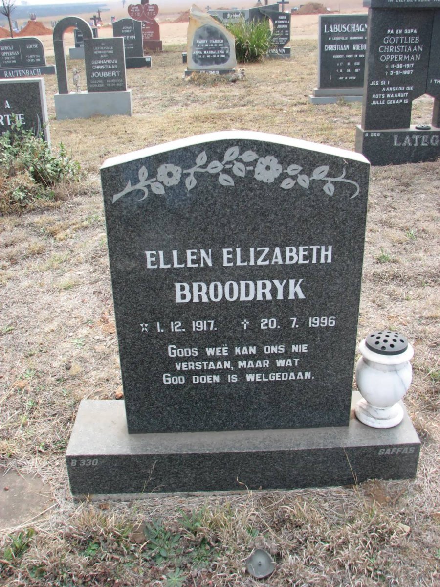 BROODRYK Ellen Elizabeth 1917-1996