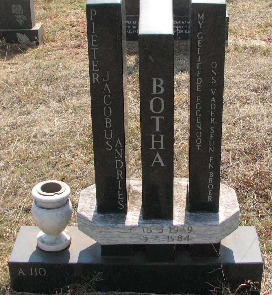 BOTHA Pieter Jacobus Andries 1949-1984