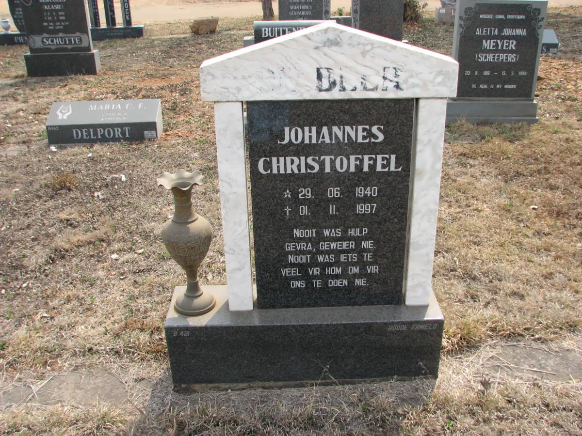 BEER Johannes Christoffel, de 1940-1997