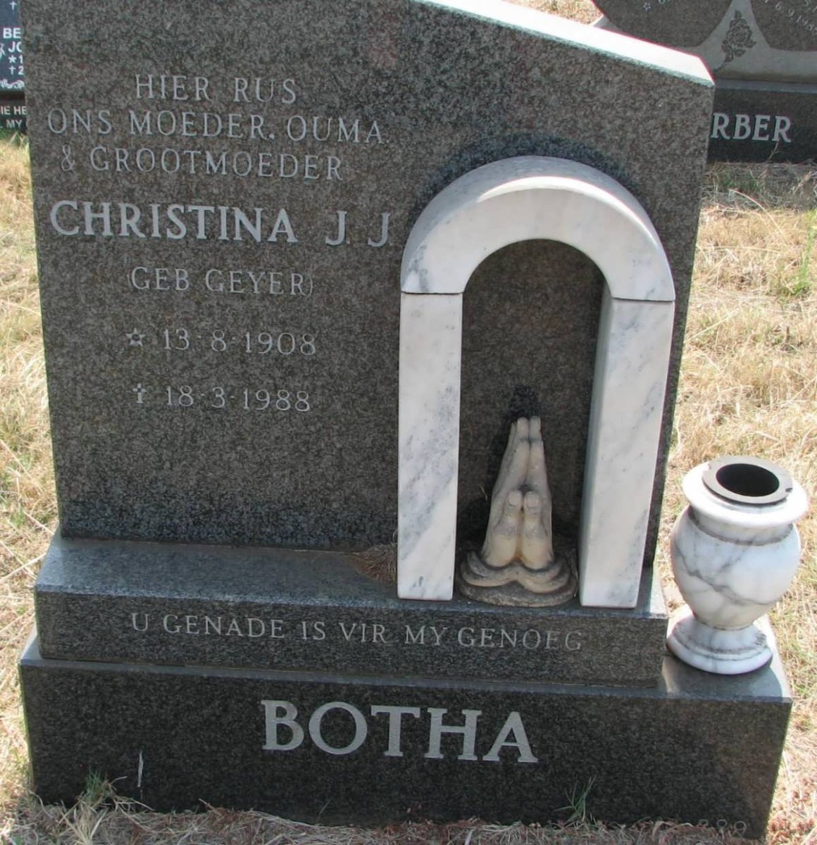 BOTHA Christina J.J. nee GEYER 1908-1988