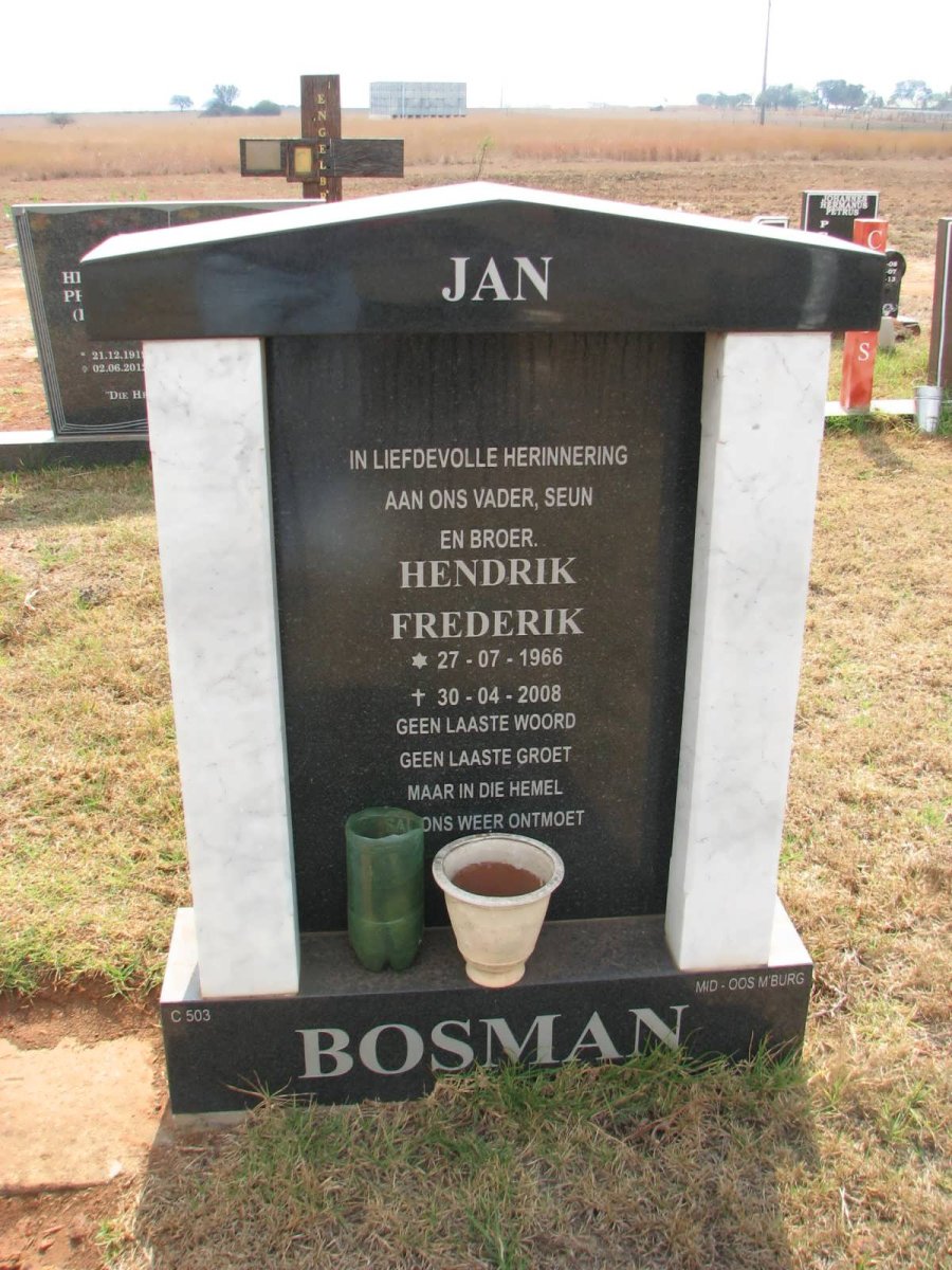 BOSMAN Hendrik Frederik 1966-2008