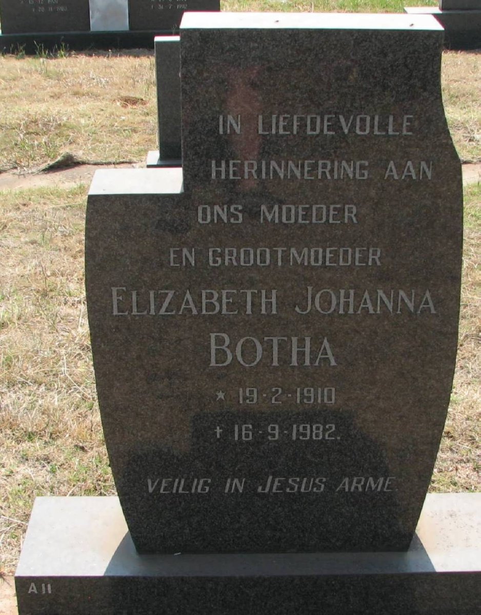 BOTHA Elizabeth Johanna 1910-1982