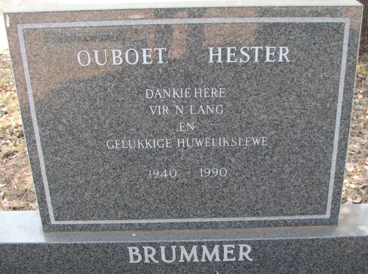 BRUMMER Ouboet 1940-1990 &amp; Hester 1940-1990
