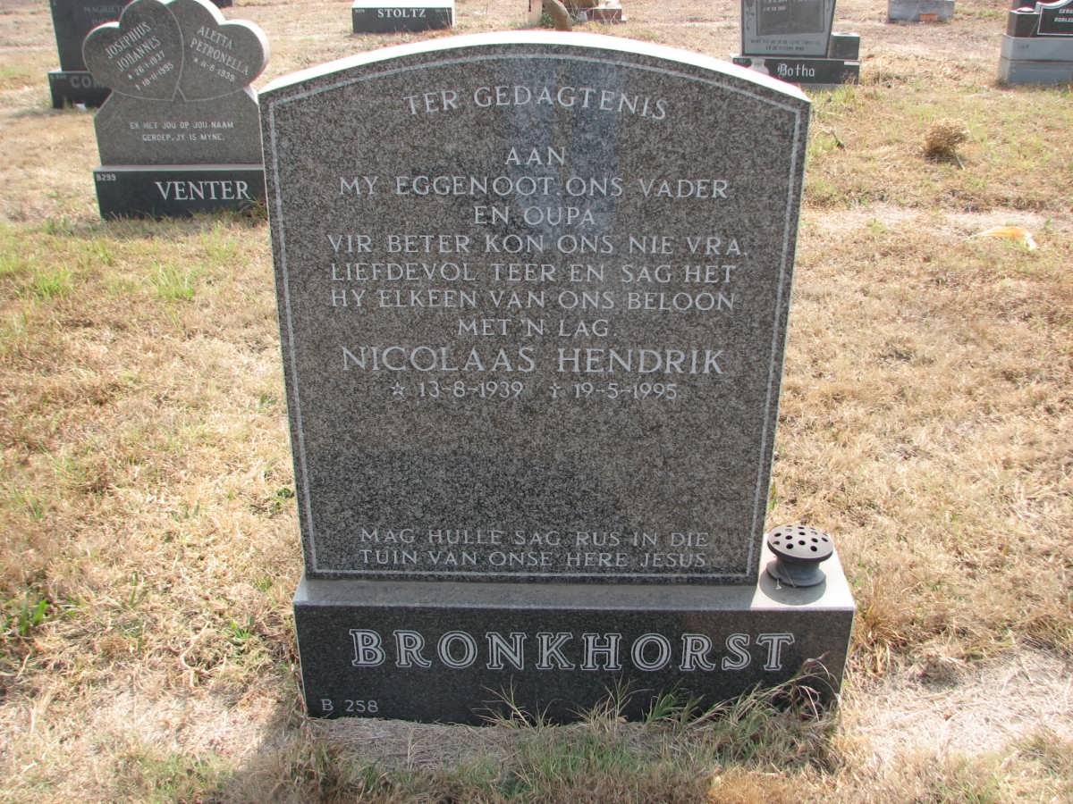 BRONKHORST Nicolaas Hendrik 1939-1995