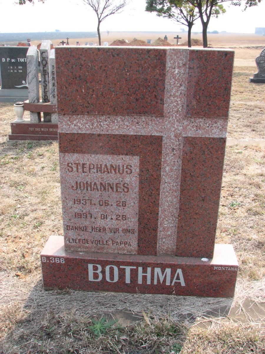 BOTHMA Stephanus Johannes 1937-1997