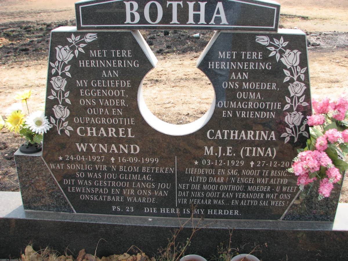 BOTHA Charel Wynand 1927-1999 &amp; Catharina M.J.E. 1929-201?