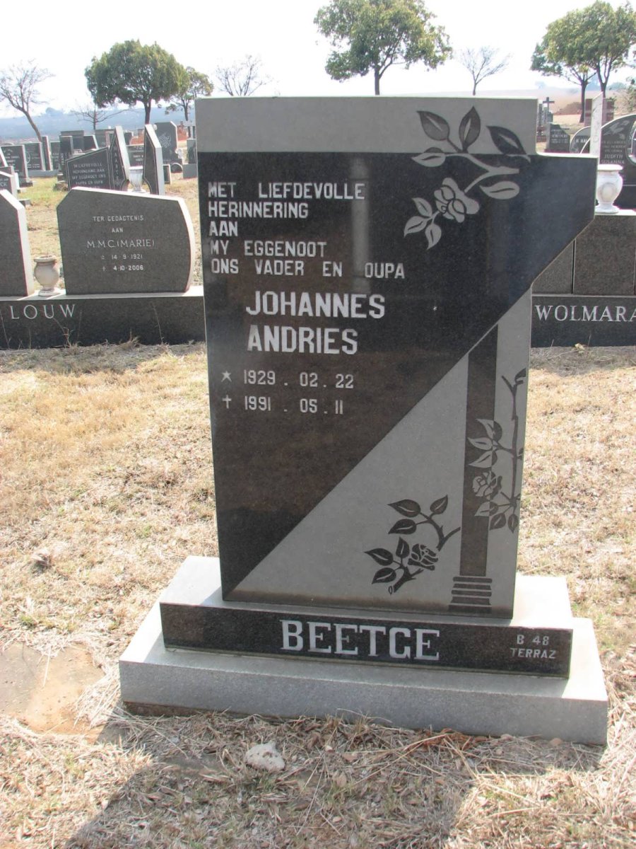 BEETGE Johannes Andries 1929-1991