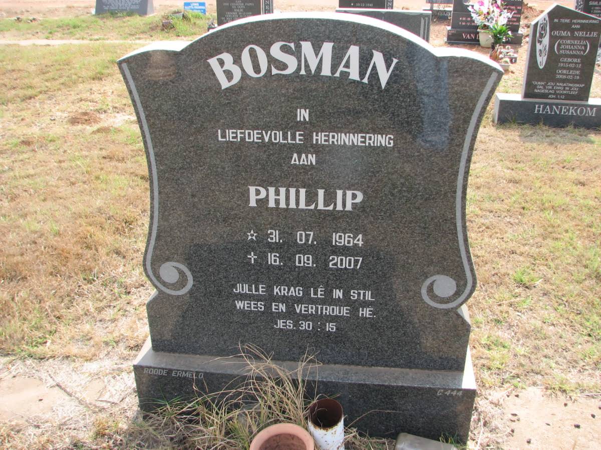BOSMAN Phillip 1964-2007