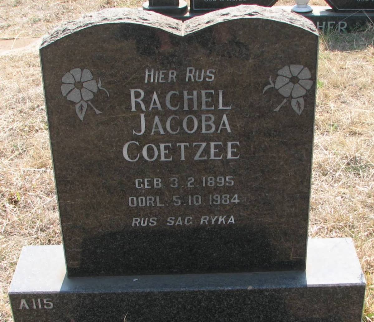 COETZEE Rachel Jacoba 1895-1984