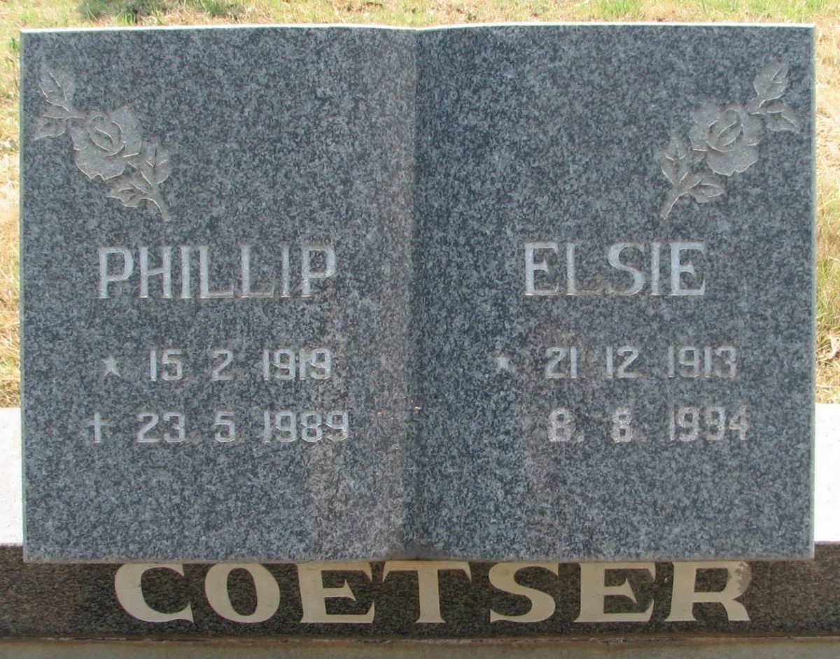 COETZER Phillip 1919-1989 &amp; Elsie 1913-1994