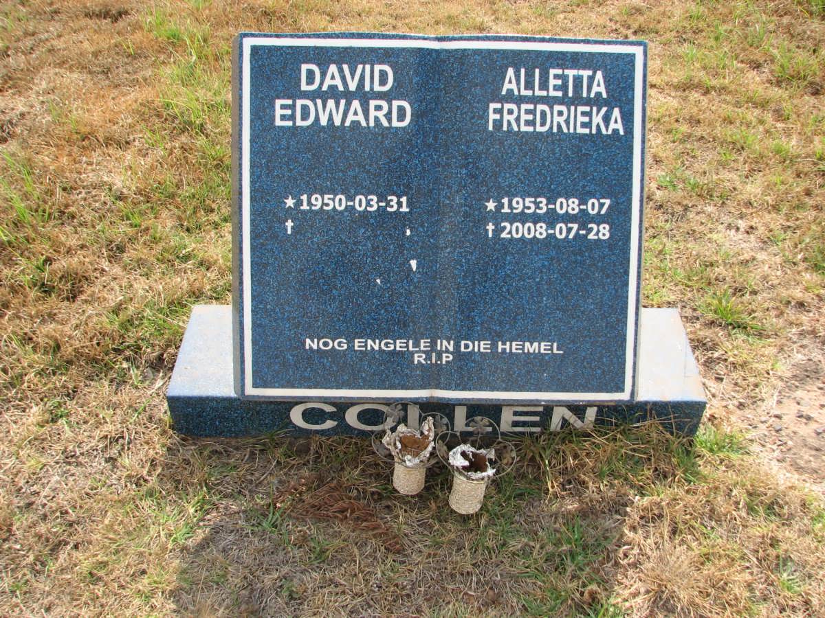 COLLEN David Edward 1950- &amp; Aletta Fredrieka 1953-2008