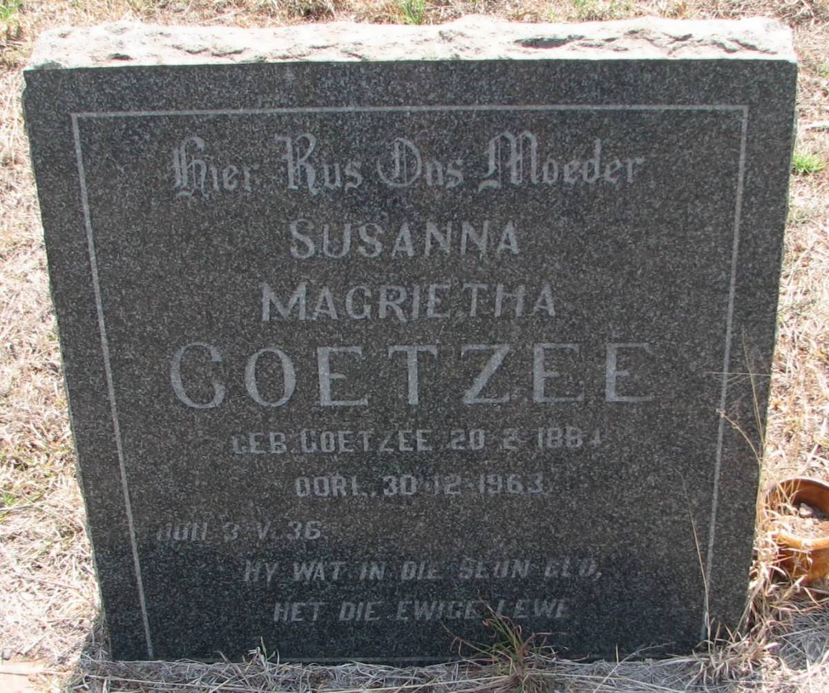 COETZEE Susanna Magrietha nee COETZEE 1884-1963