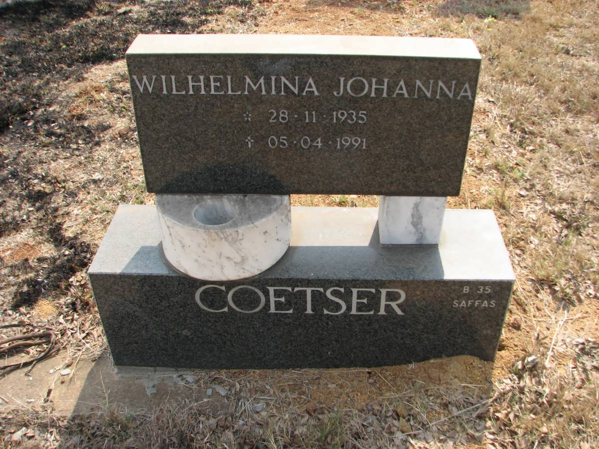 COETSER Wilhelmina Johanna 1935-1991