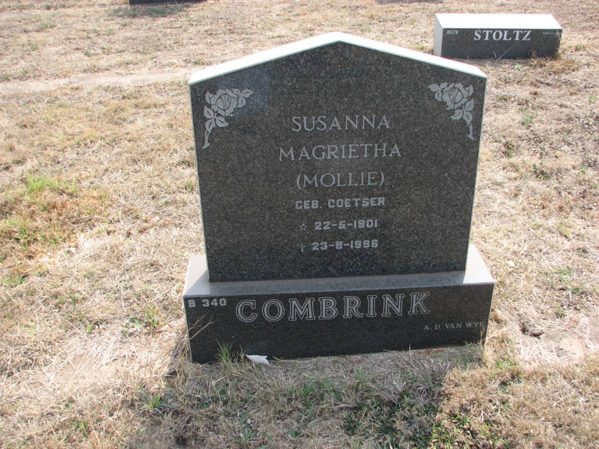 COMBRINK Susanna Magrietha nee COETSER 1901-1996