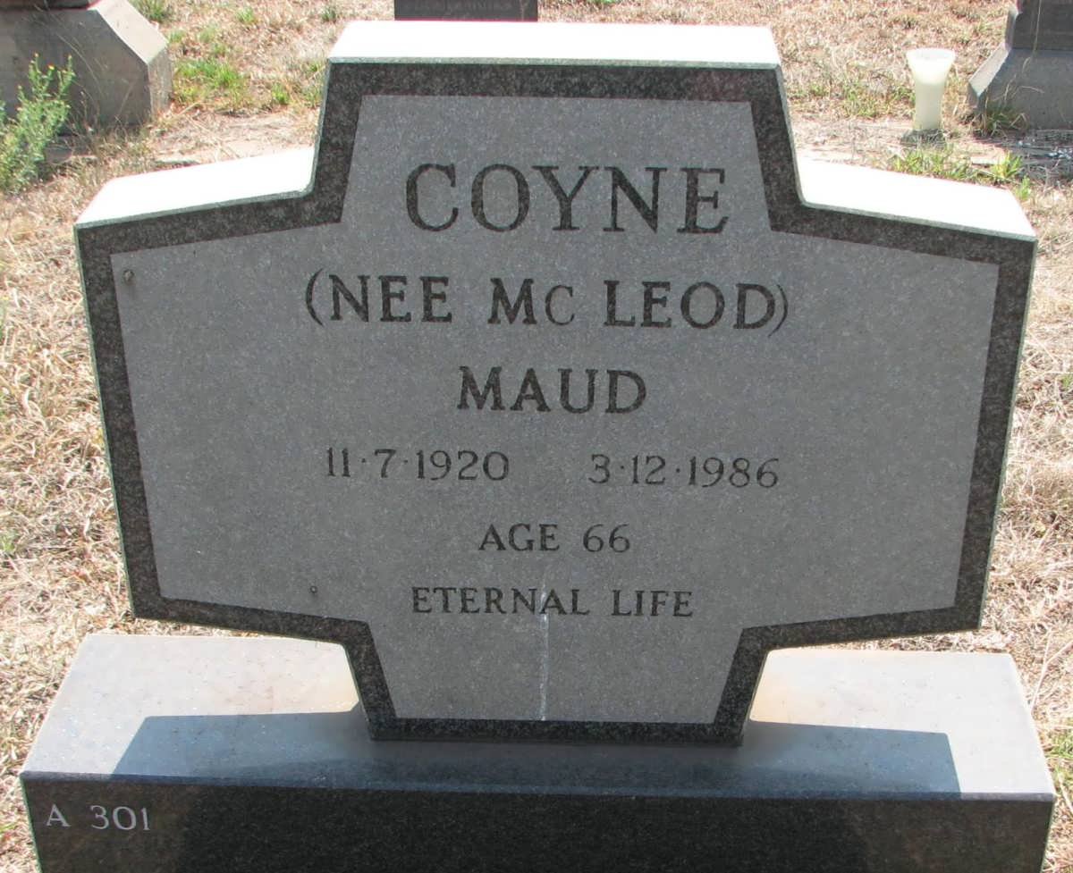 COYNE Maud nee MC LEOD 1920-1986