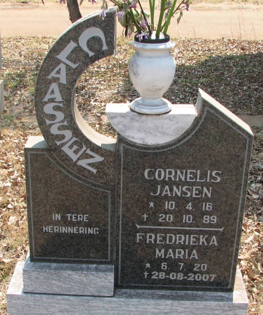 CLAASSEN Cornelis Jansen 1916-1989 &amp; Fredrieka Maria 1920-2007