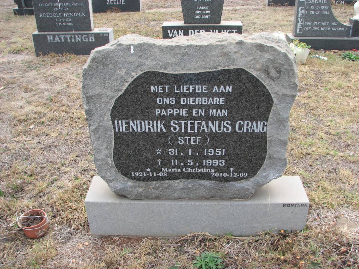 CRAIG Hendrik Stefanus 1951-1993 :: CRAIG Maria Christina 1921-2010