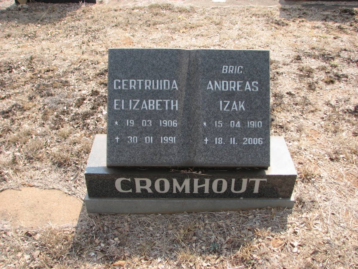 CROMHOUT Andreas Izak 1910-2006 &amp; Gertruida Elizabeth 1906-1991
