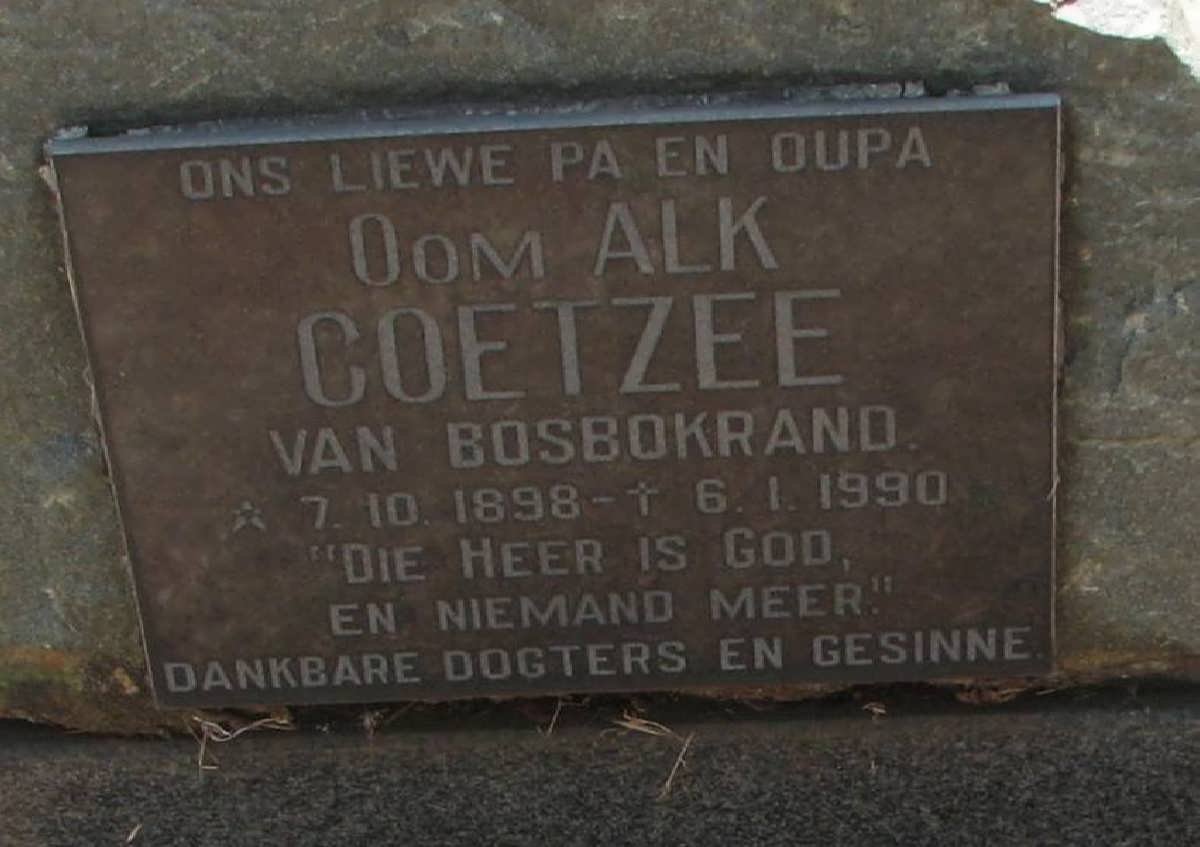 COETZEE Alk 1898-1990