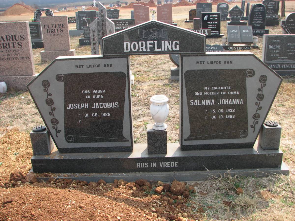 DORFLING Joseph Jacobus 1929- &amp; Salmina Johanna 1933-1996