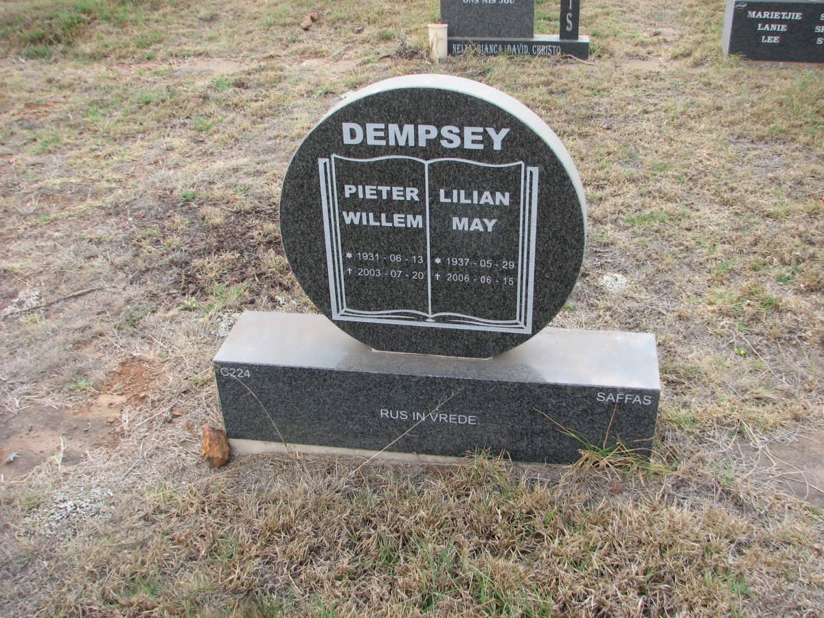 DEMPSEY Pieter William 1931-2003 &amp; Lilian May 1937-2006