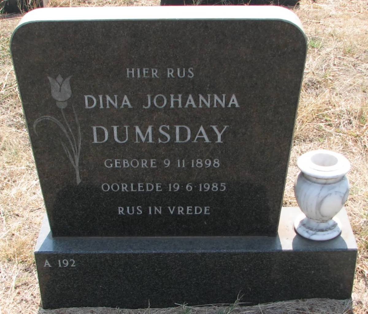 DUMSDAY Dina Johanna 1898-1985