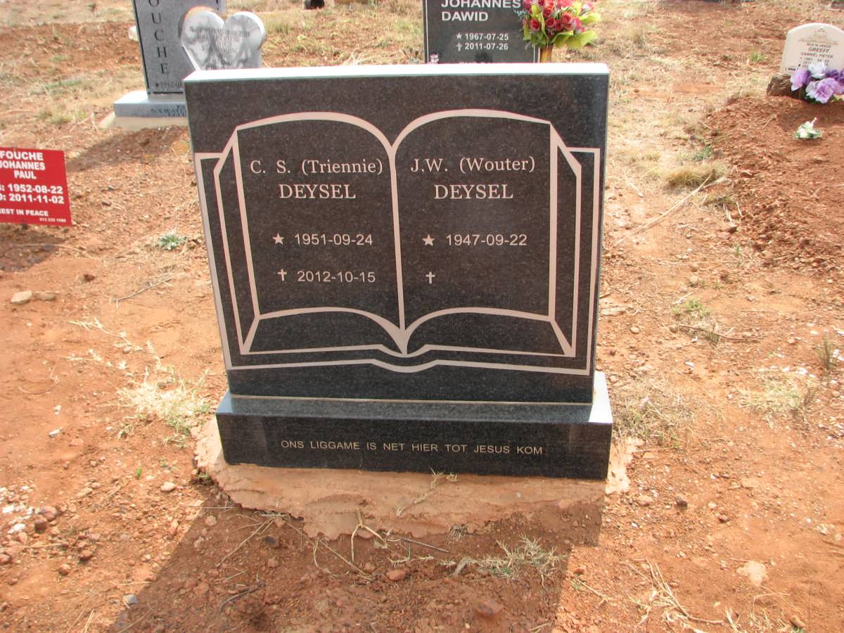 DEYSEL J.W. 1947- &amp; C.S. 1951-2012