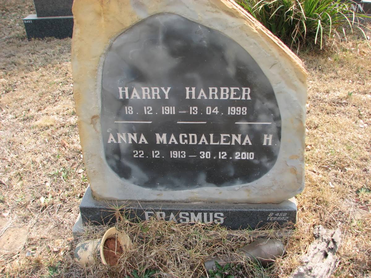 ERASMUS Harry Harber 1911-1998 &amp; Anna Magdalena H. 1913-2010