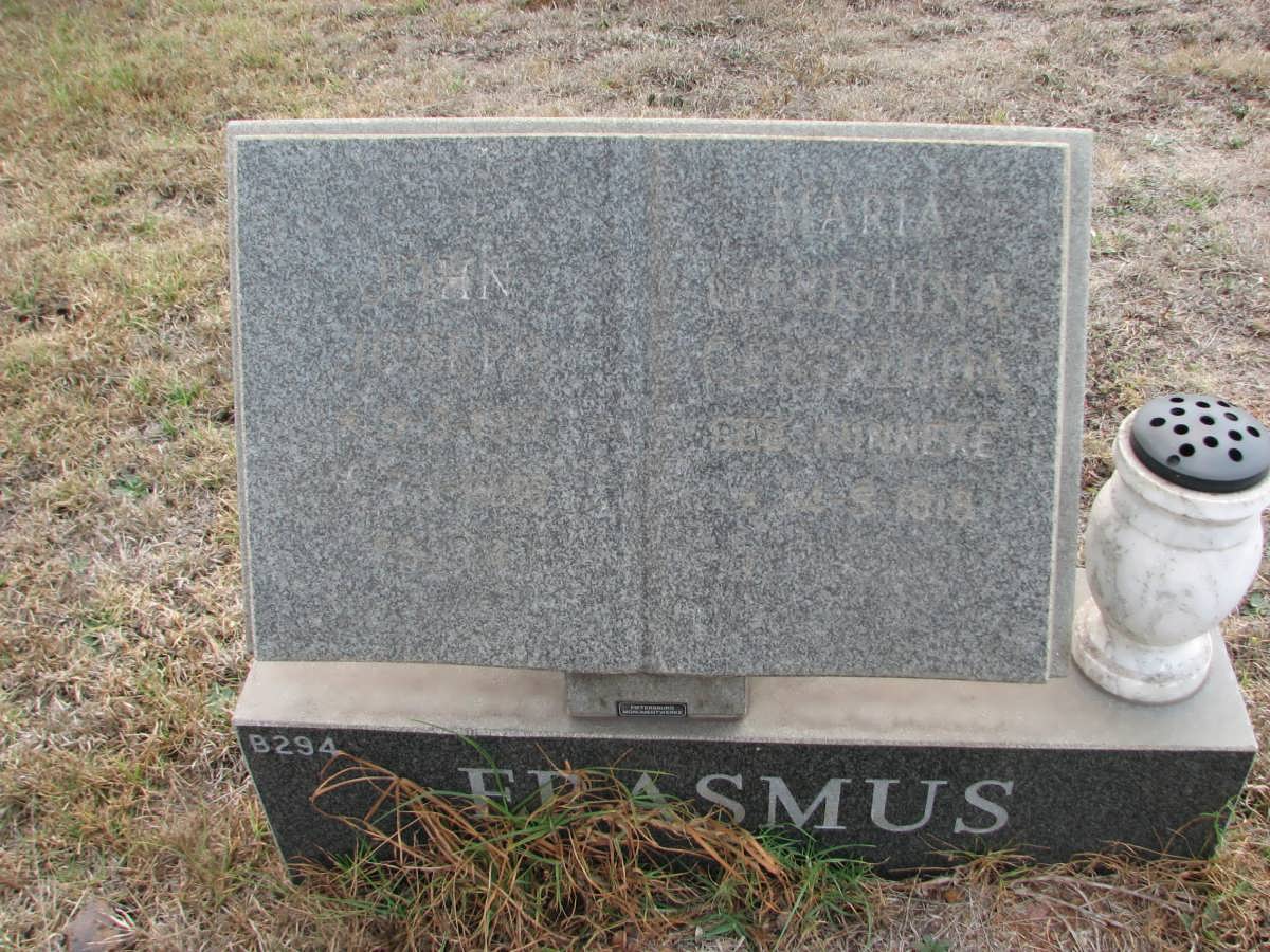 ERASMUS John 19??-19?? &amp; Maria Christina ? KUNNEKE 1918-