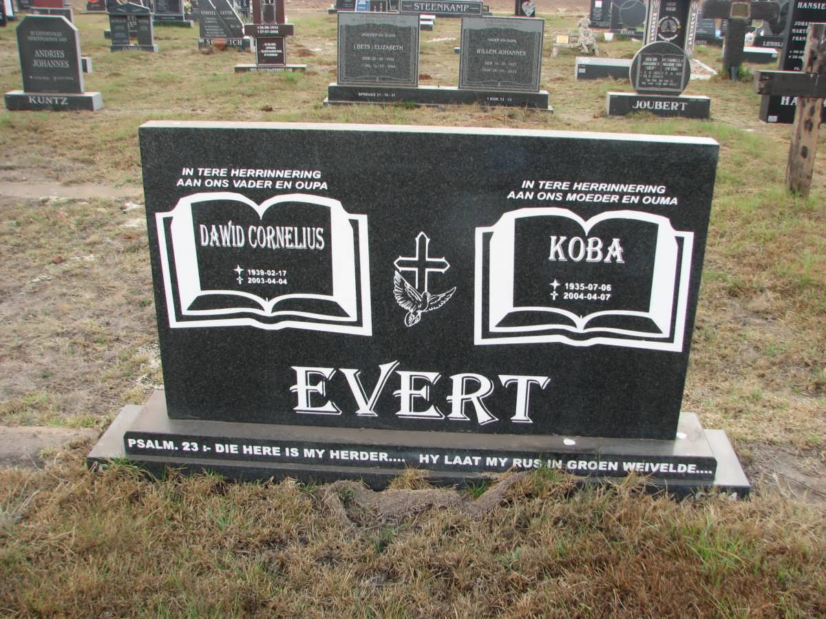 EVERT Dawid Cornelius 1939-2003 &amp; Koba 1935-2004