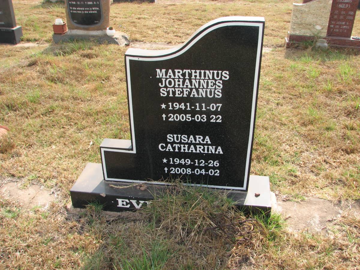 EV? Marthinus Johannes Stefanus 1941-2005 &amp; Susara Catharina 1949-2008