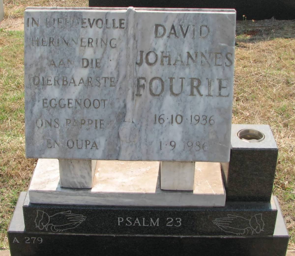 FOURIE David Johannes 1936-1986
